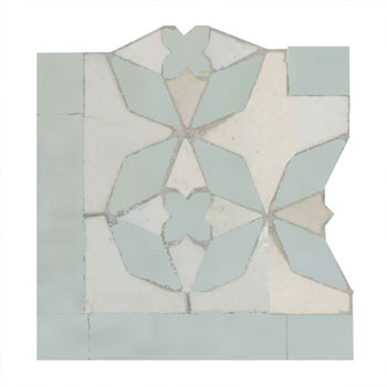 Mosaic House Moroccan tile Diamond Corner 30-1 White,   celadon, celadon, green   solid zellige, mosaic, zellij, border, glaze, classic 